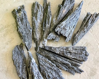 Black Kyanite Natural Medium Fan | Wand Brazil Gemstone Crystal Stone