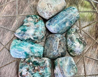 Green Kyanite Large Tumbled Stone| Rare Crystal Gemstone Natural