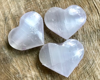 Selenite Heart Satin Spar Stone