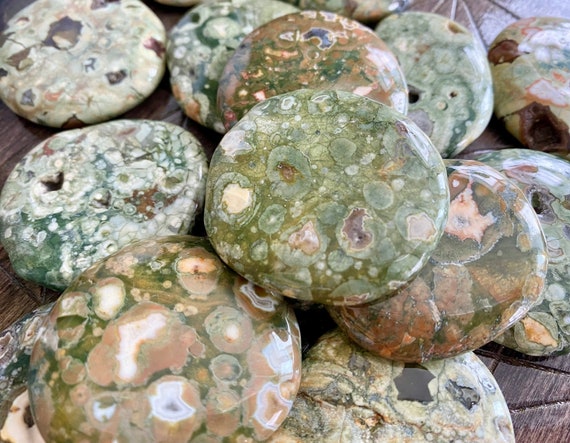 Rain Forest Jasper Rhyolite Palm Stone |Worry Gemstone Crystal Natural