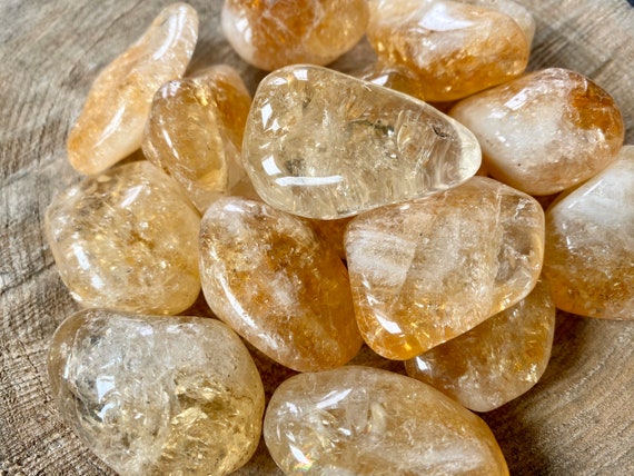Citrine Tumbled Stone Yellow Gold Gemstone Crystal