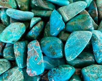 Piedra Crisocola Semi Caída / Cristal de Piedra Preciosa Natural / Perú Diosa Peruana Mujer Sabia