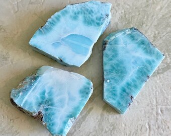 Larimar Rare Premium Quality Slab Stone Large Genuine Dominican Republic Atlantis