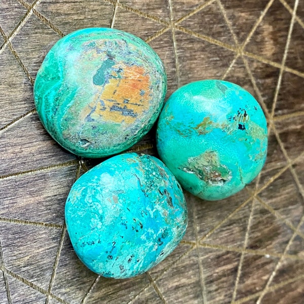 XL AA Quality Tumbled Chrysocolla Peru Peruvian Goddess Wise Woman Stone Clearing Divine Feminine Purpose Charged Free eBook