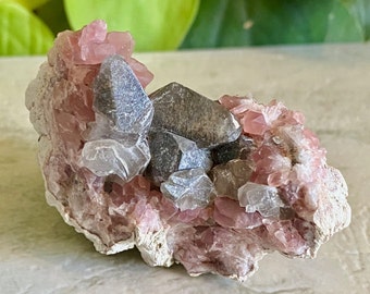 Pink Amethyst Geode Crystal Gemstone Rare Argentina Patagonia Large Smoky Quartz Inclusion