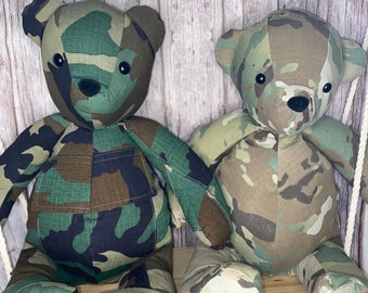 Handmade Memory Bear Made From Clothing, Special Keepsake for Loved Ones, Hand Sewn Gift Bear, Custom Memorial Gift, Quilted Teddy Bear