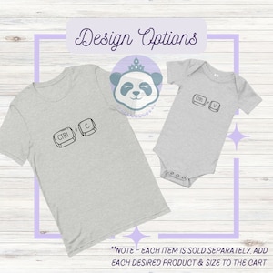 Copy and Paste Mommy & Me Shirts, Baby Shower Gift; Matching Family Shirts, Ctrl + V Button Shirt, Ctrl + C Keyboard Design Tops