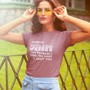 You're So Vain – camiseta feminina vintage de manga curta, presente para ela, camiseta feminina engraçada, camiseta de separação, top Carly Simon, design retrô vintage