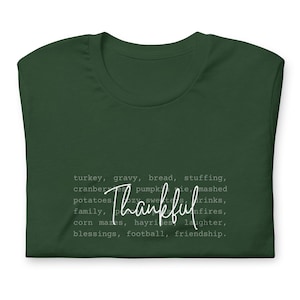 Personalisierte Danksagung Dankbarkeit Unisex Shirt - Benutzerdefinierte Dankbarkeit Liste Tee - Anpassbare Herbst Shirt - Thanksgiving Kleidung