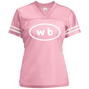 One Piece Anime Nami Pink Mesh Jersey Tee with &quot;WB&quot; Design, Nami One Piece Shirt, Nami Cosplay, Unique Anime Tee For Fans
