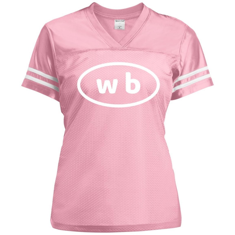 One Piece Anime Nami Pink Mesh Jersey Tee with "WB" Design, Nami One Piece Shirt, Nami Cosplay, Unique Anime Tee For Fans image 1