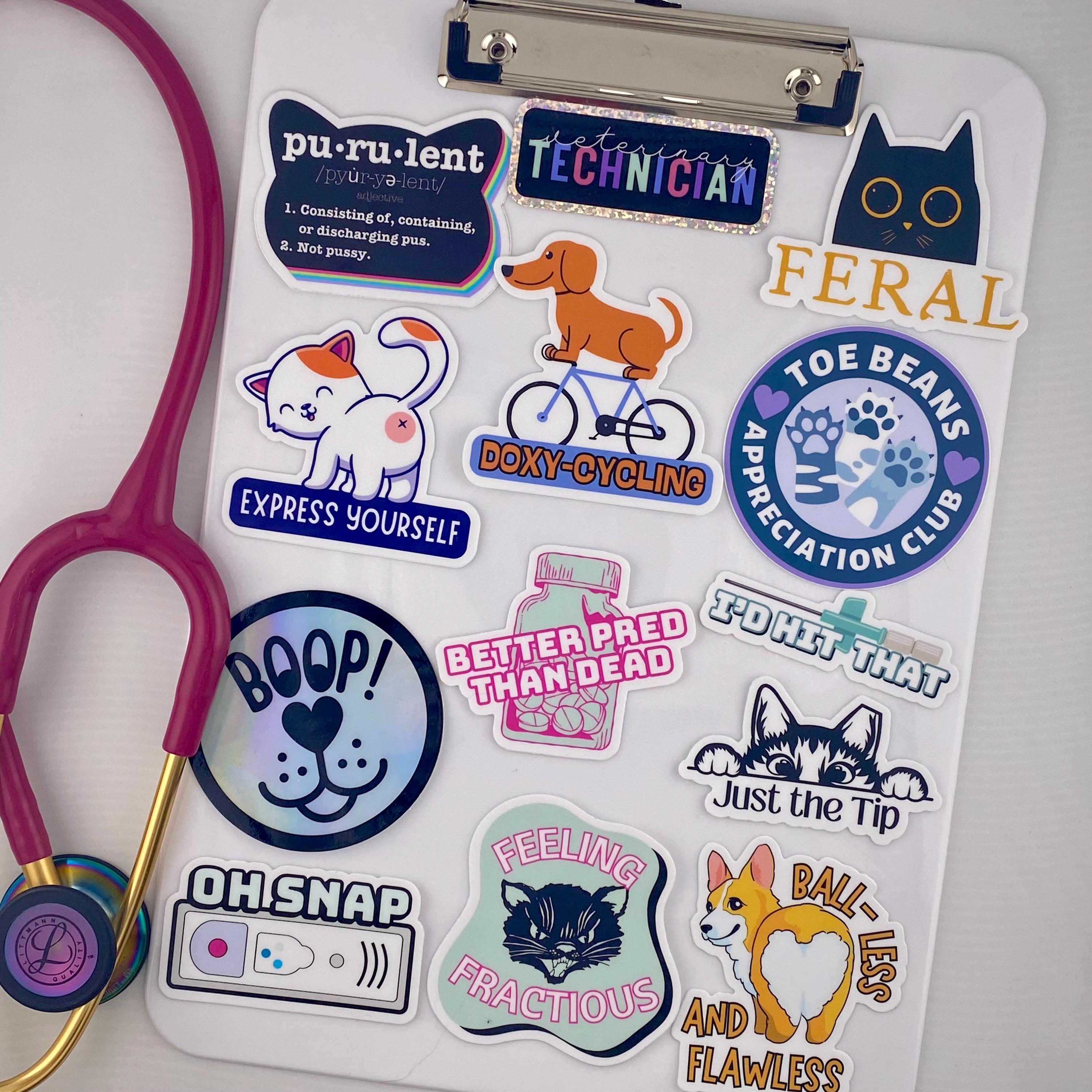 Veterinary Stickers | Funny Sticker Gifts | Animal Stickers | Vet Tech ...