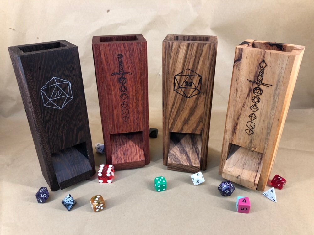 Engraved Wooden Dice Towers for Dungeons & Dragons Etsy