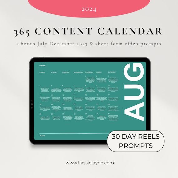 2024 Inhalt Kalender Planer Bonus 6 Monate 2023 Social Media Planung,  Blogging Zeitplan, Marketing Planner, Sofort Download - Etsy.de