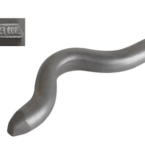 May include: A silver metal tool with a curved shape, used for bending metal. The tool is marked with the number "0000 27".