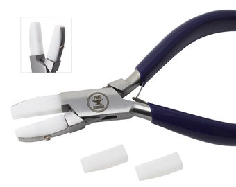 5-3/4" Flat Nose Pliers with Extra Nylon Jaws Jewelry Making Non-Marring Metal Wire Forming Tool - PLR-0133