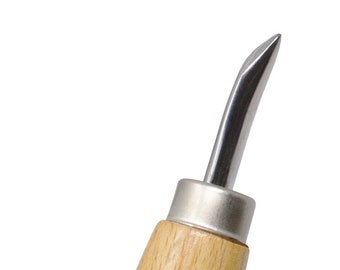 1" Curved Blade Stainless Steel Burnisher Bezel Stone Setting Burnishing Jewelry Making Tool - CARV-0028