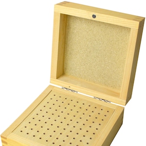 Wooden 3/32 Shank Bur Stand Organizer Storage Box With 100 Holes Jewelry  Making Tool Holder 