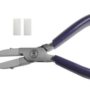 5-3/4" Flat Nose Non-Marring Nylon Jaw Metal Wire Forming Holding Flattening Jewelry Making Repair Pliers - PLR-0131
