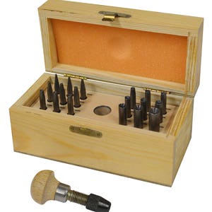 18 Piece Stone Setting Prong Pushing Punch Concave Burnisher Set Jewelry Making Kit Tool - SET-0001