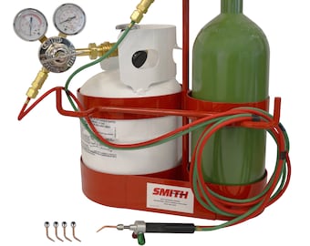 Kit completo de caja de propano Smith, modelo 23-1015P, para joyería, fundición, soldadura fuerte y soldadura con gas, juego de soplete pequeño - 55-1032