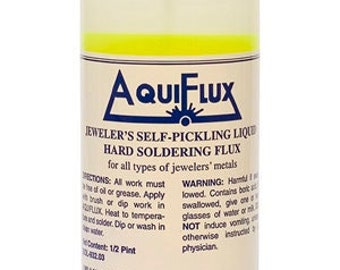 Aquiflux Self Pickling Flux for Precious Metals Gold Silver Jewelry and Hard Soldering 8 Oz (1 Half-Pint) - SOL-932.03