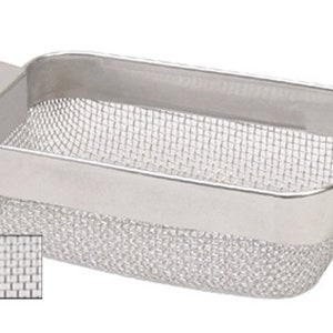 4&quot; x 3&quot; x 1-1/2&quot; Stainless Steel Small Fine Mesh Rectangular Cleaning Basket Clean Metal Jewelry - CLN-651.10