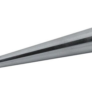 May include: A silver metal mandrel with a tapered shape. The mandrel has a smooth, polished surface.
