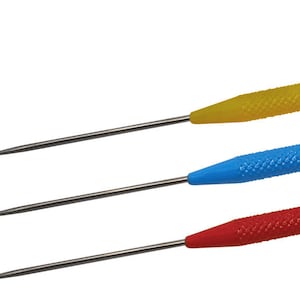 Set of 3 Red, Blue, and Yellow Titanium Non-Contaminating Soldering Picks with Knurled Handle Gold Silver Jewelry Making Tools - SOLD-0089