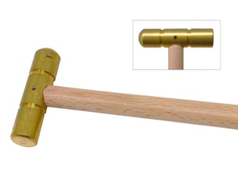 Brass Mallet with Flat & Domed Face Jewelry Making Metal Forming Mallet Tool - HAM-0087