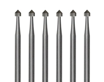 6 Confezione di frese in acciaio 2,20 MM con 3/32 "Gambo in pietra Impostazione Archiviazione Gioielli Strumento per la creazione di gioielli - BUR-542.20