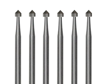 6 Confezione di frese in acciaio 1,20 MM con 3/32 "Gambo in pietra Impostazione Archiviazione Gioielli Strumento per la creazione di gioielli - BUR-541.20