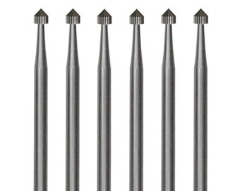 Confezione da 6 frese in acciaio da 2,50 mm con gambo da 3/32" per la limatura e la creazione di gioielli - BUR-542.50