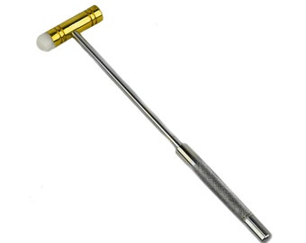 9" Dual-Sided Nylon and Brass Watch Repair Watchmaking Jewelry Making Metal Forming Hammer - HAM-0003