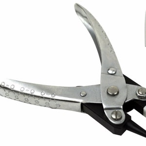 Jewelers Parallel Action Pliers 5-1/2&quot; 140 mm w/ Round and Flat Nose w/ EXTRA Jaw for Jewelry Making Repair Wire Working - PLR-0082