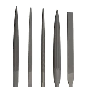 Grobet USA 5-Piece Habilis Cut 1 Coarse Swiss Pattern Needle 8-1/2&quot; Finishing Jewelry Making File Set - 33.832