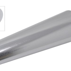 May include: A silver metal tapered mandrel with a square end and a round hole at the other end.