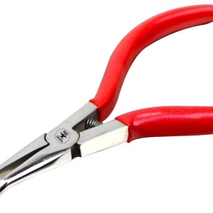 5-1/4&quot; 45 Degree Bent Chain Nose Pliers Jewelry Making Wire Beading Repair Tool - PLR-0007