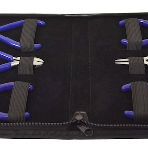 6-delige slanke tang en snijders set blauwe PVC-grepen sieraden maken metaaldraadsnijden buigen crimping looping tools - PLR-0143