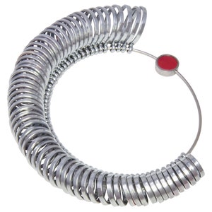 Metal Finger Gauge - Sizes 3mm, A-Z + 6 With Half Sizes 63 Rings