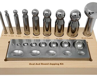 Oval & Round Dapping Set - 9 Piece FORM-0308