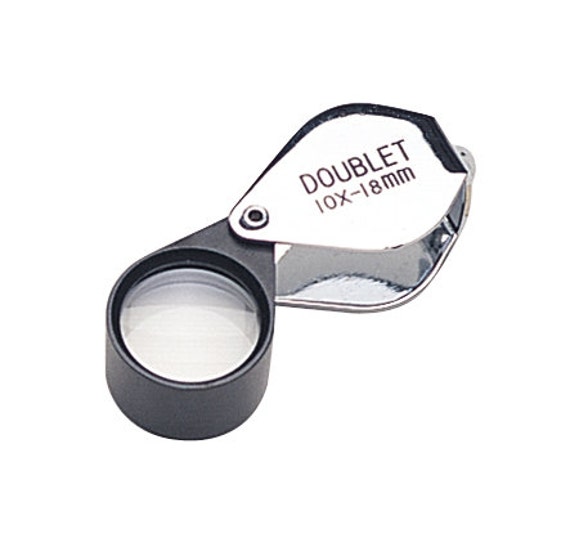 18 MM - 10X Chrome/Black Doublet Eye Loupe Jewelry Making Gold Diamond  Gemstone Magnifying Inspection Tool
