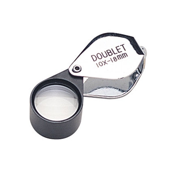 18 MM - 10X Chrome/Black Doublet Eye Loupe Jewelry Making Gold Diamond Gemstone Magnifying Inspection Tool