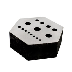 Hexagonal Riveting Stake with 15 Holes and 5 Serrations Wire Drawing Rivet Making Jewelry Wiring Forming Tool - FORM-0080