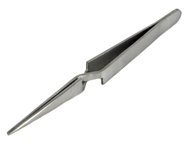 Jewelers Tweezers 43/4 Straight Pointed Stainless Steel Etsy