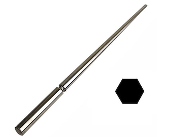 Bisel hexagonal de acero premium Mandrel Ring Stick Gauge Sizer Herramienta de conformado de joyas Medidas 4.8 mm - 7.8 mm Envoltura de alambre - FORM-0050