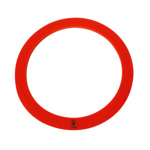 May include: A bright red, circular rubber gasket. The gasket is a ring shape with a flat profile. The text "PMC Supplies" is printed in white within a small circle on the lower portion of the ring. The background is plain white.