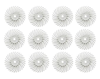 12 Pack 9/16" White 120 Grit 3M Micron Radial Discs Polishing Set Metal Finishing Jewelry Making Flex Shaft Rotary Tool Kit - POL-0137