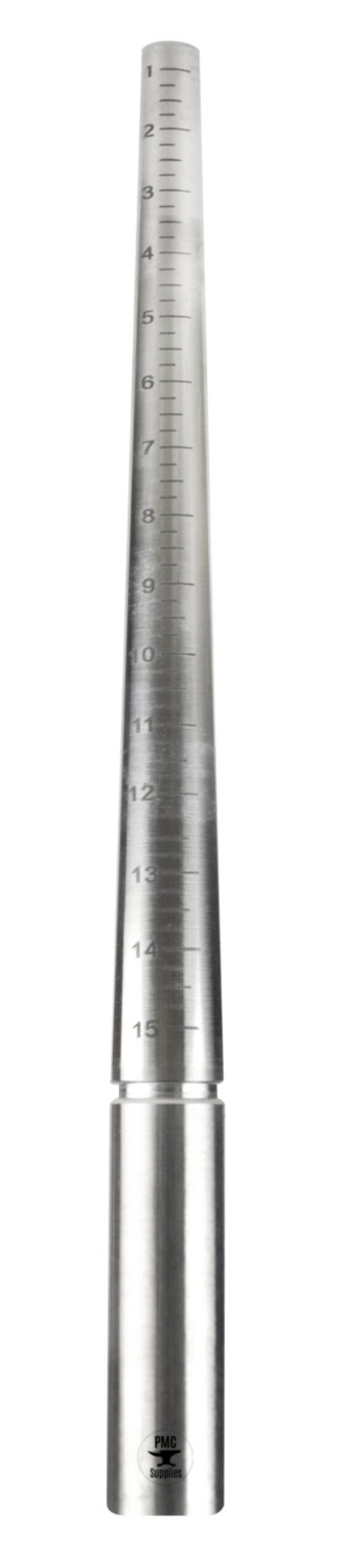 Massives Aluminium Gerillter Ring Stick Gauge Sizer Schmuck Dorn US Größen 1-15 - MEAS-0029
