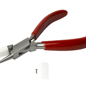 5-1/2&quot; Non-Marring Round Jaw Flat Nose Nylon Pliers w/ Springs Jewelry Making Wire Looping Wrapping Coiling Metal Forming - PLR-0091
